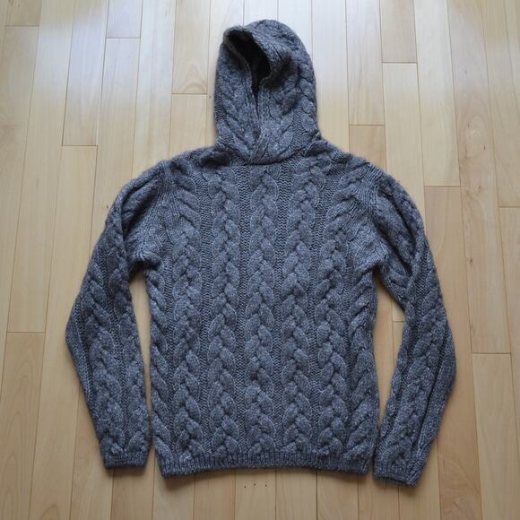 Joseph Abboud Black Label Knit Sweater Hoody Gray Size Large - Picture 1 of 4